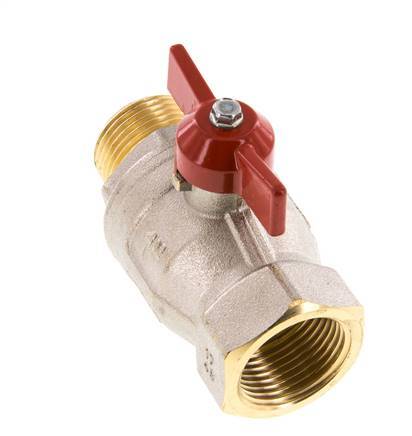 Male To Female R/Rp 1 inch Butterfly Handle 2-Way Brass Ball Valve
