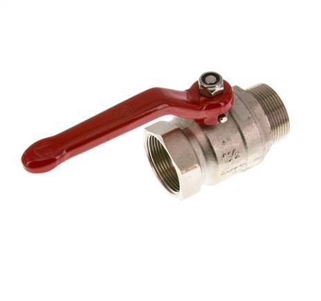 Male To Female R/Rp 1-1/2 inch Compact PN 25 2-Way Brass Ball Valve