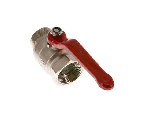 Male To Female R/Rp 1-1/2 inch Compact PN 25 2-Way Brass Ball Valve