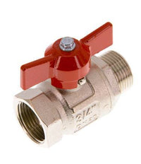 Male To Female G/G 3/4 inch Butterfly Handle Short Design 2-Way Brass Ball Valve