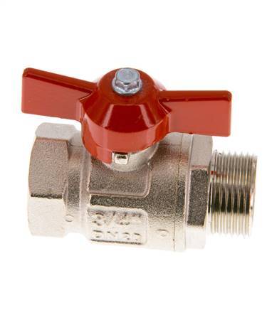 Male To Female G/G 3/4 inch Butterfly Handle Short Design 2-Way Brass Ball Valve
