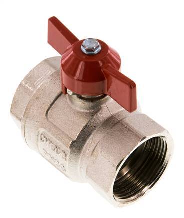 G 1-1/4 inch Butterfly Handle Compact 2-Way Brass Ball Valve