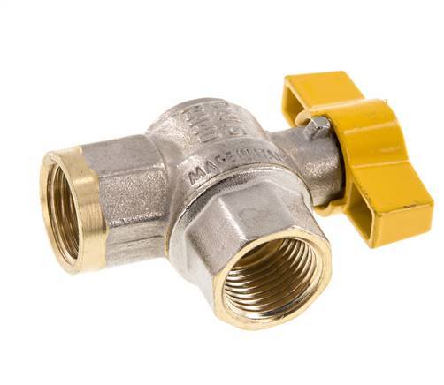 Rp 1/2 Inch Gas 2-Way Right Angle Brass Ball Valve