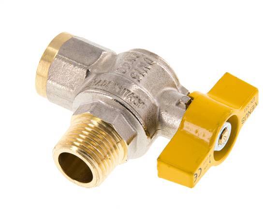 Male To Female R/Rp 1/2 Inch Gas 2-Way Right Angle Brass Ball Valve