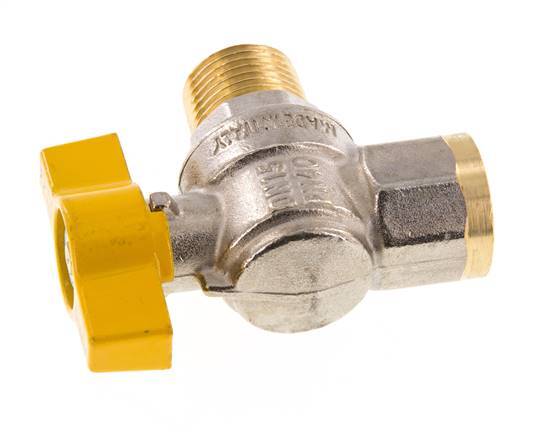 Male To Female R/Rp 1/2 Inch Gas 2-Way Right Angle Brass Ball Valve