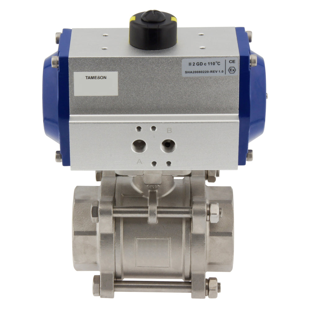 G4'' 2-Way Stainless Steel Pneumatic Ball Valve Spring Closed - BL2SA3