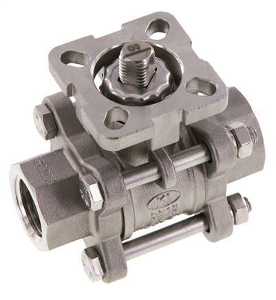 G1/2'' 2-Way Stainless Steel Ball Valve 3-Piece Full Bore ISO-Top - BL2SA3