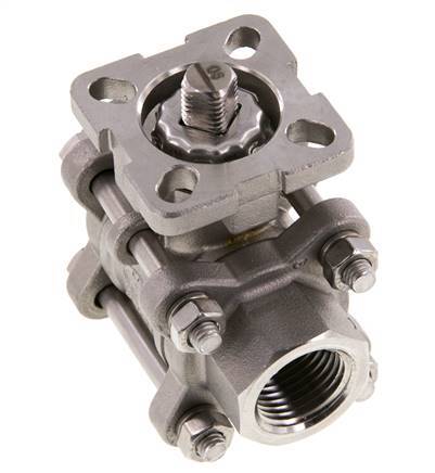 G1/2'' 2-Way Stainless Steel Ball Valve 3-Piece Full Bore ISO-Top - BL2SA3