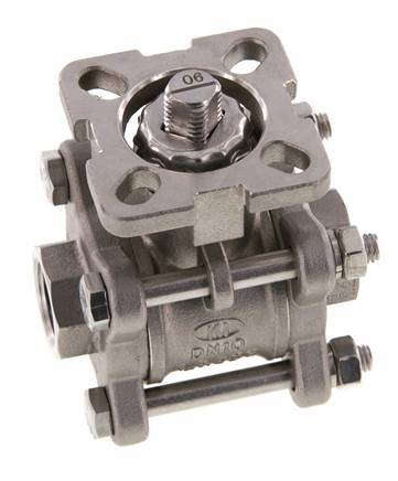 G3/8'' 2-Way Stainless Steel Ball Valve 3-Piece Full Bore ISO-Top - BL2SA3