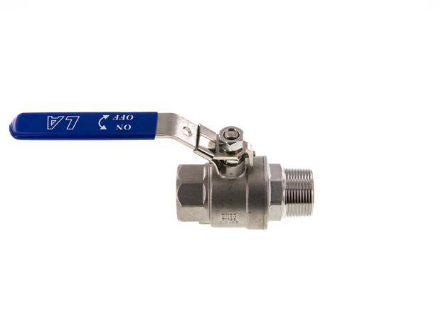 Male To Female R/Rp 1-1/4 inch PN 63 2-Way Stainless Steel Ball Valve