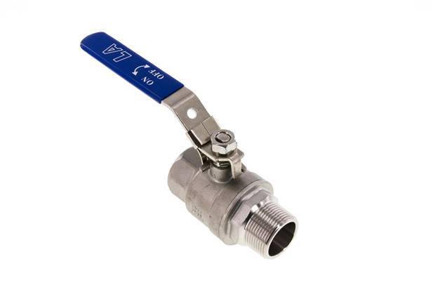 Male To Female R/Rp 1-1/4 inch PN 63 2-Way Stainless Steel Ball Valve