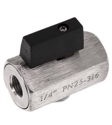 G 1/4 inch 2-Way Stainless Steel Mini Ball Valve 25 Bar