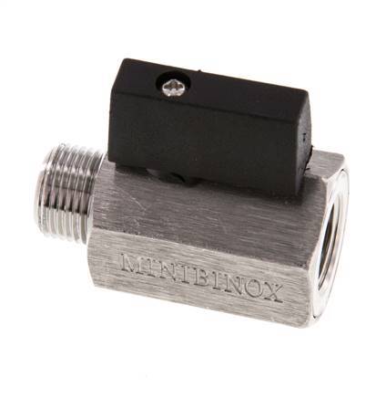 Male To Female G 3/8 inch 2-Way Stainless Steel Mini Ball Valve 25 Bar