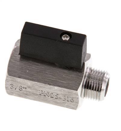 Male To Female G 3/8 inch 2-Way Stainless Steel Mini Ball Valve 25 Bar