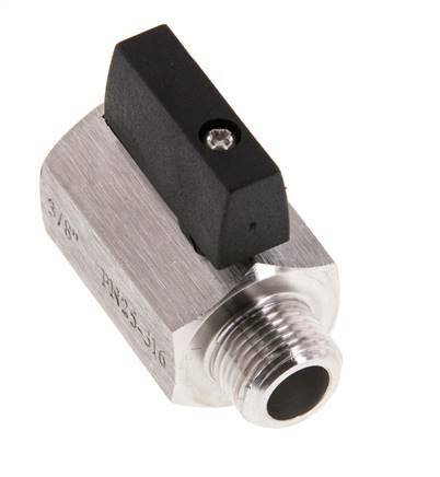 Male To Female G 3/8 inch 2-Way Stainless Steel Mini Ball Valve 25 Bar