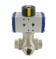 G3/4'' 3-Way T-port Brass Pneumatic Ball Valve Spring Open - BL3BA