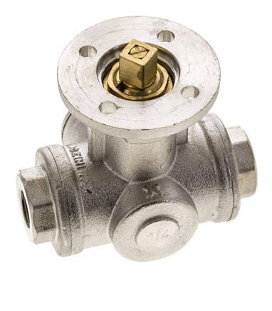 G1/4'' 3-Way T-port Ball Valve Brass ISO-Top 40bar - BL3BAT