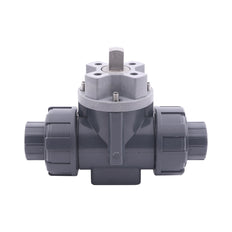 G 1-1/2 inch L-bore 3-Way PVC Ball Valve ISO-Top 10 bar PTFE/FKM