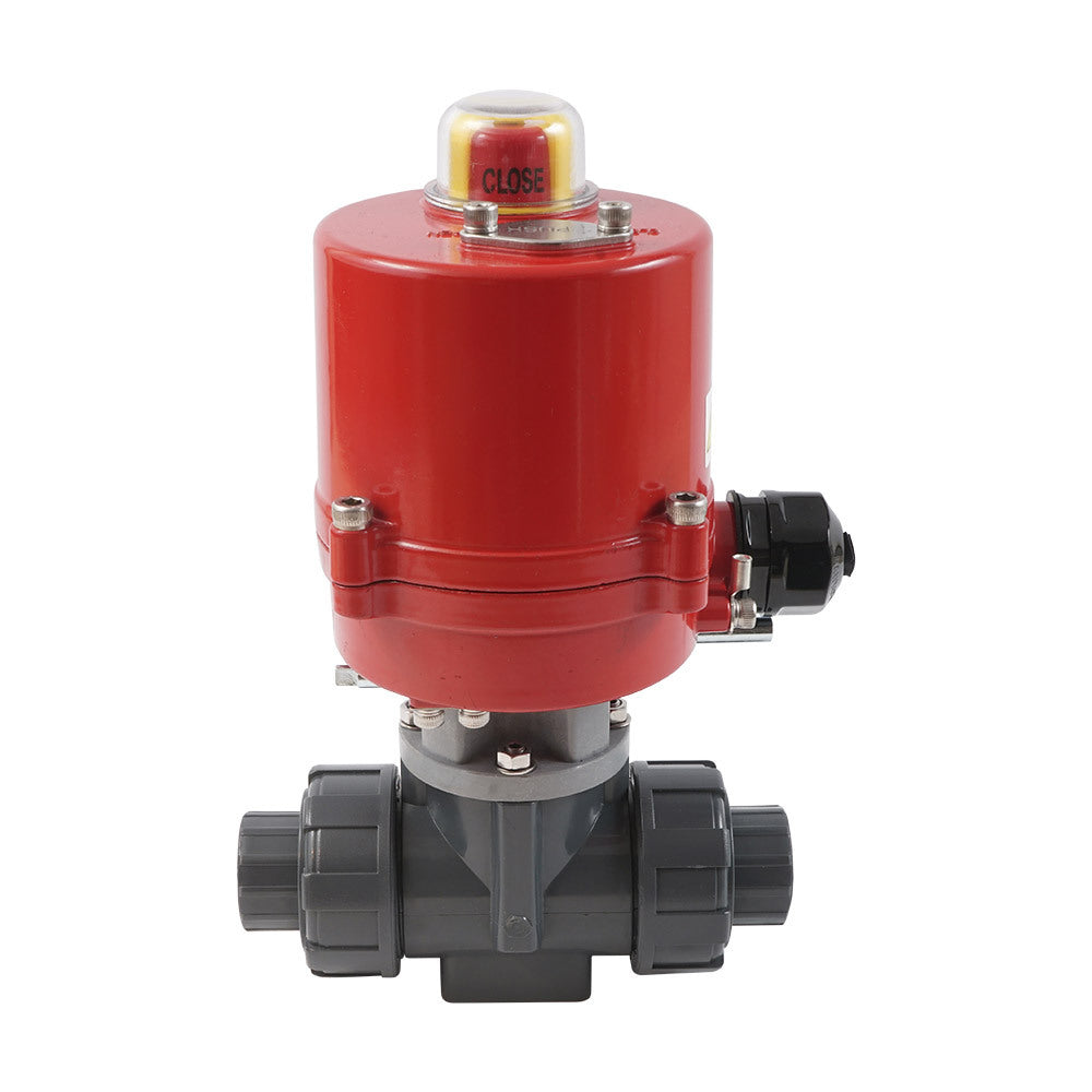 G 1 1/2 inch T-port 3-Way PVC Electric Ball Valve 12 V AC/DC PTFE/EPDM