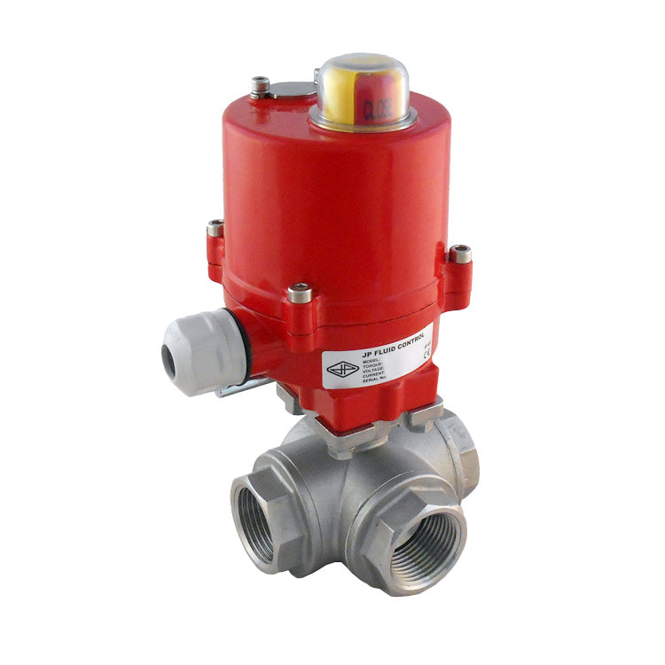 G1'' T-port 3-Way Stainless Steel Electric Ball Valve 12V DC - BL3SA