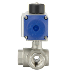 G1/4'' 3-Way L-port Stainless Steel Pneumatic Ball Valve Spring Open - BL3SA