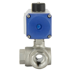 G1'' 3-Way T-port Stainless Steel Pneumatic Ball Valve Double Acting - BL3SA