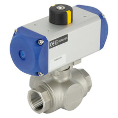 G1-1/2'' 3-Way L-port Stainless Steel Pneumatic Ball Valve Double Acting - BL3SA