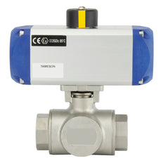 G3/4'' 3-Way L-port Stainless Steel Pneumatic Ball Valve Spring Open - BL3SA