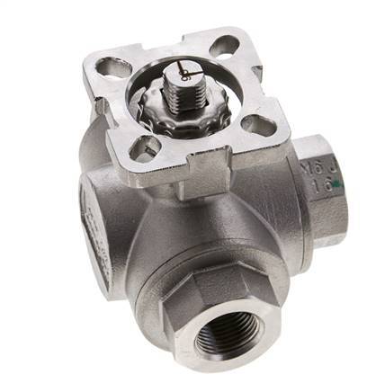 G3/8'' L-port 3-Way Stainless Steel Ball Valve ISO-Top 63bar - BL3SA