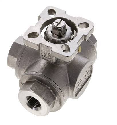 G1/4'' T-port 3-Way Stainless Steel Ball Valve ISO-Top 63bar - BL3SA