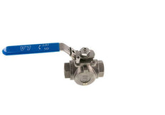 G 1 inch 3-Way L-port Stainless Steel Ball Valve