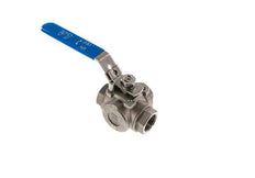 G 1 inch 3-Way L-port Stainless Steel Ball Valve