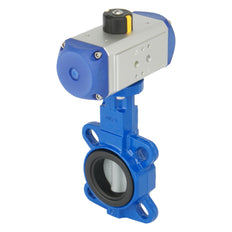 DN80 (3 inch) Wafer Pneumatic Butterfly Valve GG25-Stainless Steel-EPDM Double Acting - BFLW