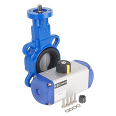 DN80 (3 inch) Wafer Pneumatic Butterfly Valve GG25-Stainless Steel-EPDM Double Acting - BFLW