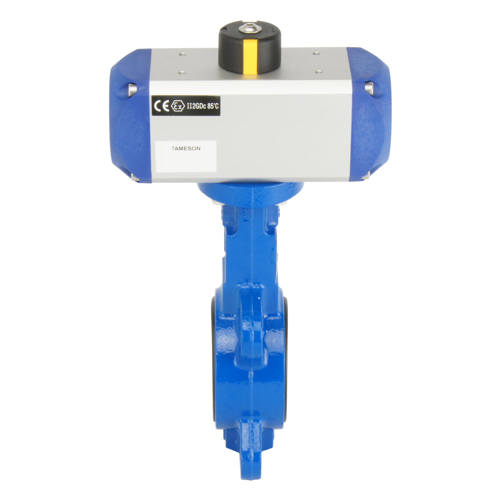 DN40 (1-1/2 inch) Wafer Pneumatic Butterfly Valve GG25-Stainless Steel-NBR Spring Closed - BFLW