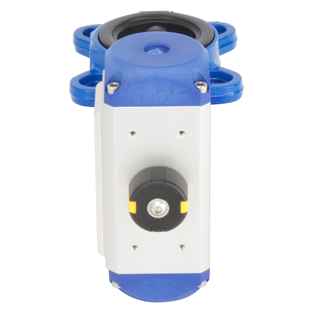 DN80 (3 inch) Wafer Pneumatic Butterfly Valve GG25-Stainless Steel-NBR Double Acting - BFLW