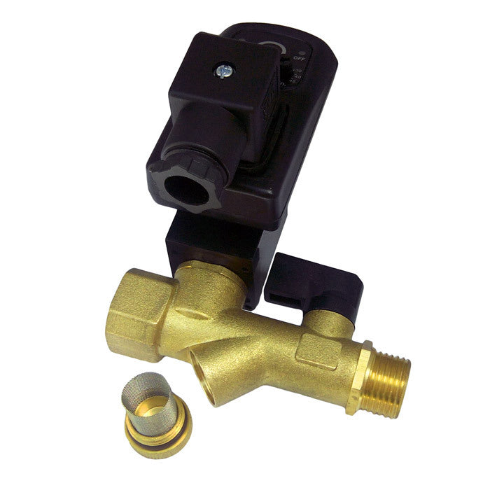 Analog electronic condensate drain 1/2'' 230V AC brass - ball valve - strainer
