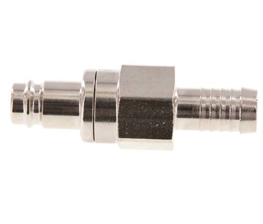 Nickel-plated Brass DN 10 Air Coupling Plug 10 mm Hose Pillar Double Shut-Off