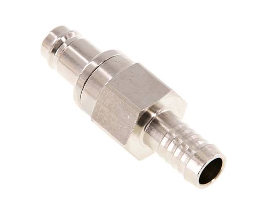 Nickel-plated Brass DN 10 Air Coupling Plug 10 mm Hose Pillar Double Shut-Off