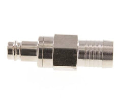 Nickel-plated Brass DN 10 Air Coupling Plug 19 mm Hose Pillar Double Shut-Off