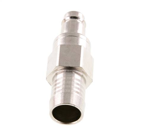 Nickel-plated Brass DN 10 Air Coupling Plug 19 mm Hose Pillar Double Shut-Off