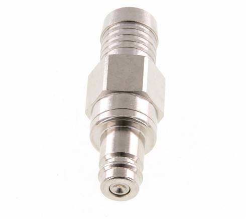 Nickel-plated Brass DN 10 Air Coupling Plug 19 mm Hose Pillar Double Shut-Off