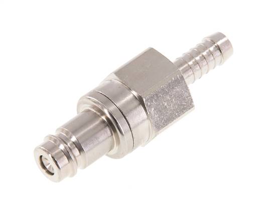 Nickel-plated Brass DN 10 Air Coupling Plug 9 mm Hose Pillar Double Shut-Off