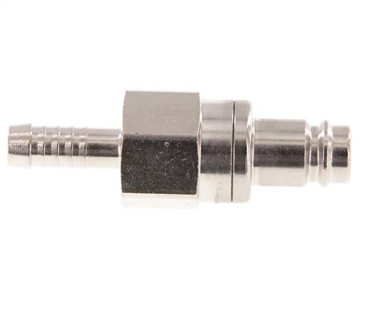 Nickel-plated Brass DN 10 Air Coupling Plug 9 mm Hose Pillar Double Shut-Off