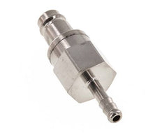 Nickel-plated Brass DN 10 Air Coupling Plug 6 mm Hose Pillar Double Shut-Off