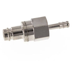 Nickel-plated Brass DN 10 Air Coupling Plug 6 mm Hose Pillar Double Shut-Off