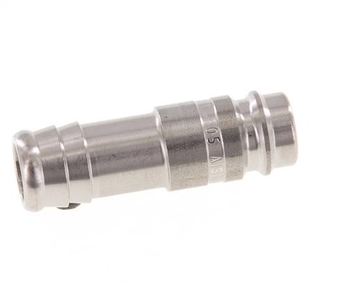 Stainless steel DN 10 Air Coupling Plug 13 mm Hose Pillar