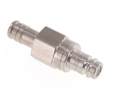 Stainless steel DN 10 Air Coupling Plug 13 mm Hose Pillar Double Shut-Off