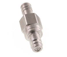 Stainless steel DN 10 Air Coupling Plug 13 mm Hose Pillar Double Shut-Off