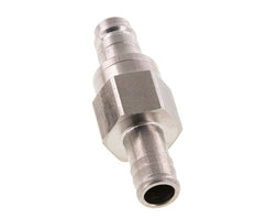 Stainless steel DN 10 Air Coupling Plug 13 mm Hose Pillar Double Shut-Off